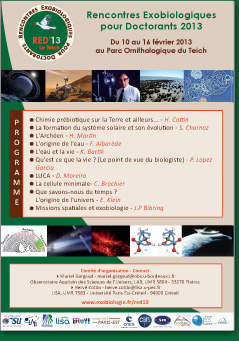 Programme 2011 des rencontres exobiologiques pour doctorants